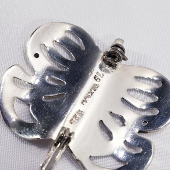 Vintage Taxco Sterling Butterfly Brooch - Picture 7 of 8